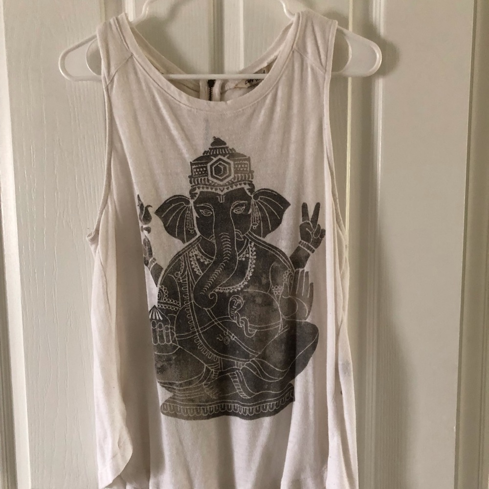 Lucky Brand peace elephant tank top